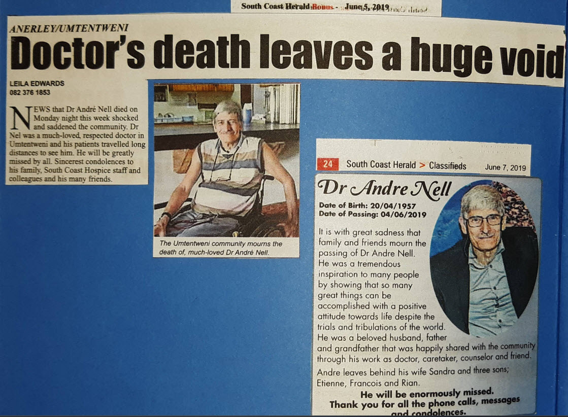 Passing of Dr Nel